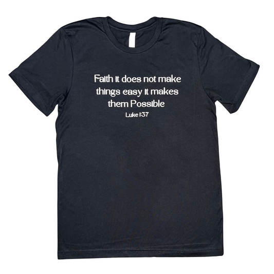 Our Faith Affirmation tee serves as a reminder that having faith is one of the key factors needed for us to operate in what God has already ordained for us. We must keep the faith. We are One LOVE through Christ!